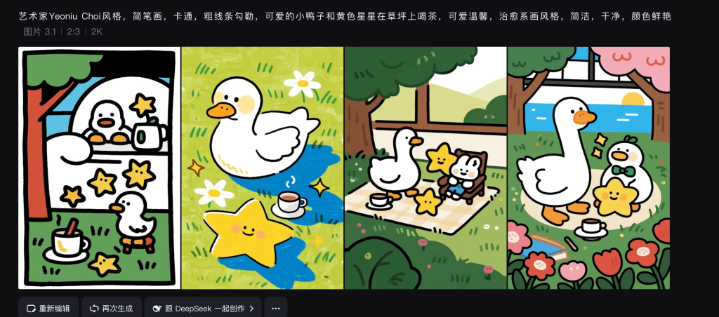 即梦生成的治愈系插画