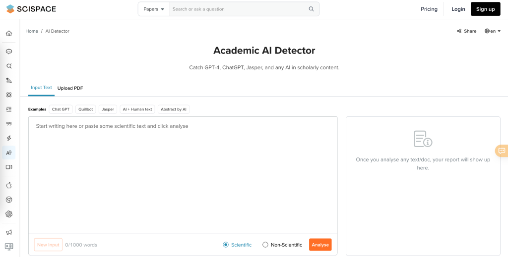 SciSpace AI Detector